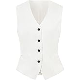 CFRTMTBB Suit Vest for Women V Neck Button Down Sleeveless Business Casual Vest Tops Waistcoat Blazer Dressy Vests