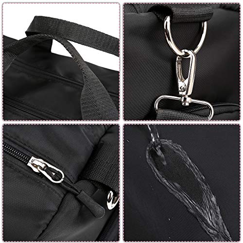Sports Gym Bag Travel Duffel Bags with Dry Wet Pocket & Shoes Compartment for Women and Men (Black)
