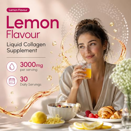 Multi Collagen Liquid Supplements for Women Men, Travel Sachets, 30 sachets | Hydrolyzed Bovine & Marine Blend, Types I, II, III, IV & V, With Vitamin C & Biotin, Halal Certified , Peptides 3000mg