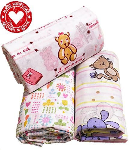 MyBabyComfort Baby Swaddling Blankets Organic Cotton Girl Newborn Thin Floral Pink Receiving Blankets