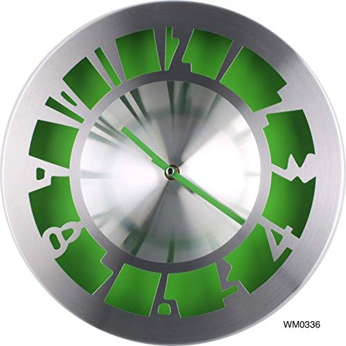 ISHIWA 12-inch New Designed Modern AL. Metallic Colorful Wall Clock Quiet Large Decorative Living Room Clock (WM0336-1 Green)