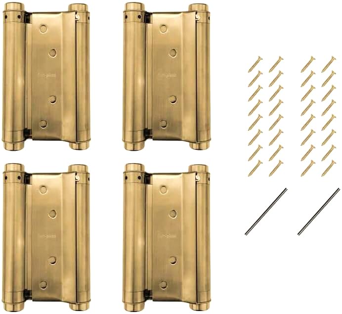 Photo 1 of 2 Pair of 5'' Stainless Steel Antique Bronze Brass Double Action Spring Door Hinge for Saloon Cafe Door Shop 4pack (4)
