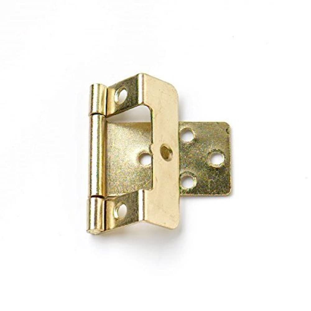 Merriway BH04895 (20 Pcs) Cranked Flush Hinge Electro-Brassed 50mm x 16mm - Pack of 20 Pieces