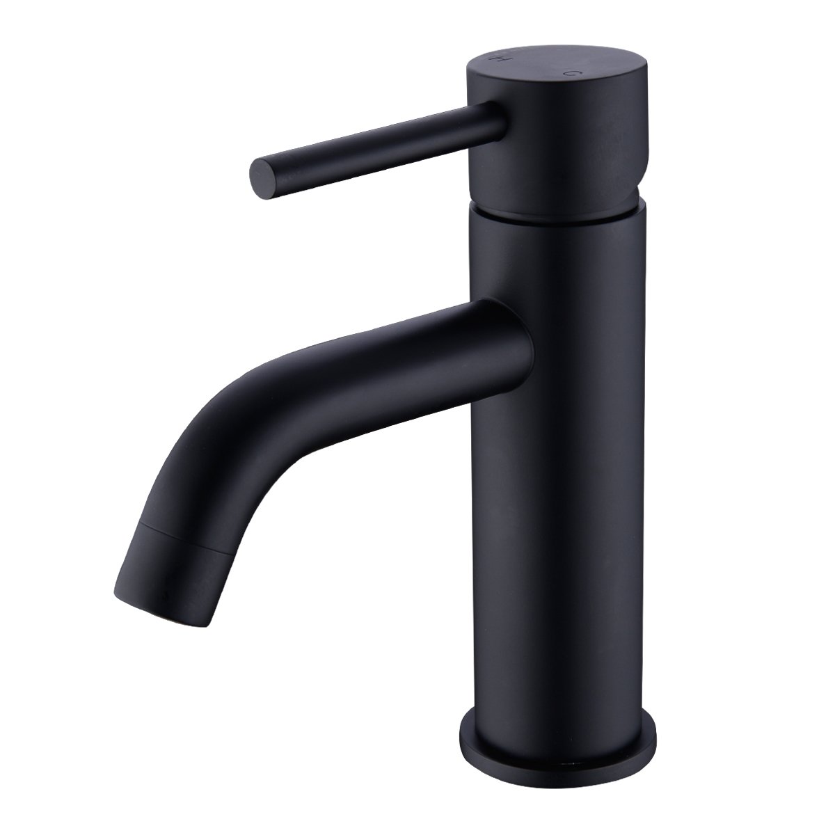 TRUSTMI Brass Single Lever Single Hole Bathroom Basin Sink Mixer Tap, Matte Black