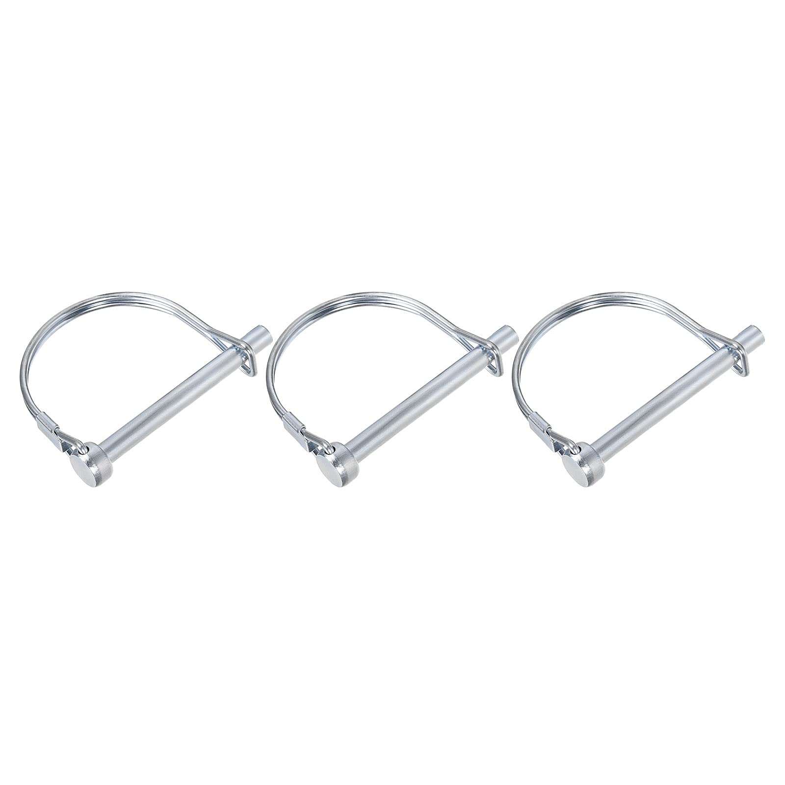 METALLIXITY Safety Coupler Pin (1/4"x1.97/6x50mm) 3Pcs, Shaft Locking Pin W Round Arch Wire Retainer - for House Construction, Tractors, Trailers, Trucks