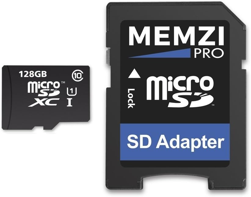 MEMZI PRO 128GB Class 10 80MB/s Micro SDXC Memory Card with SD Adapter for SpyTec in Car Dash Cameras