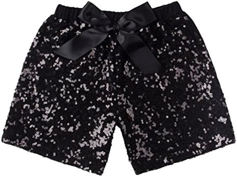 BOGIWELL Kids Girls Glitter Sequin Shorts Hot Pants with Bowknot