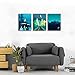 Gardenia Art - Abstract Mountain at Night Canvas Prints, 16x12 inch/Piece, 3 Panels, Framed
