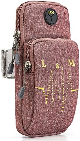 Workout Armband for Sports Running Arm Bag with Separate Compartment for iPhone 7 Plus/8/X, Samsung Galaxy Mega (Red)