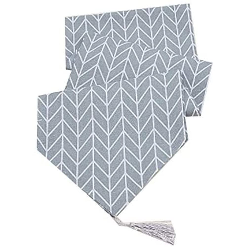 Bestenrose Table Runner Home Tablecover Decorative 2 sides Cotton Linen Classic Table Bedding Mat Dining Room Party Holiday Decoration (Grey, 12" x 70"(32 * 180cm))