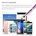 Stylus Pens, Besgoods 6Pcs Crystal 2 in 1 Slim Capacitive Stylus &Ballpoint Pen for Touch Screens, Phones and Tablets, Sky Blue pink Purple Royal Blue Black White