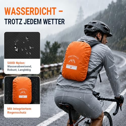 ONETOALL Hiking Backpack for Men and Women, 20 L, Lightweight Small Daypack, Waterproof Backpack with Rain Cover for Day Hikes, Short Tours, Cycling, Commuting, Only 510 g