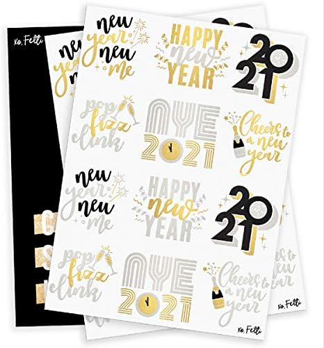 xo, Fetti New Years Eve Occasion Provides Tattoos – 24 Glitter Types | NYE Occasion Favors, Completely satisfied New 12 months Decorations, NYE 2021 Decor