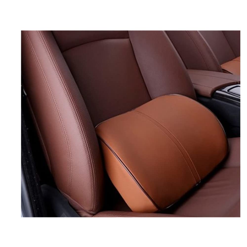 HUARXUNEG Comfortable lumbar support pillow with ergonomic design and memory foam, back support for back pain relief, suitable for office chairs, car seats, reclining chairs, etc. (Khaki)