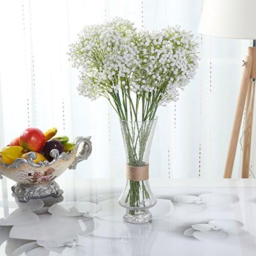 WELMAY 20.8'' Artifical Babysbreath Wedding Decorative Plastic Gypsophila 162 Small Flowers Bridal Bouquet Flower (10)