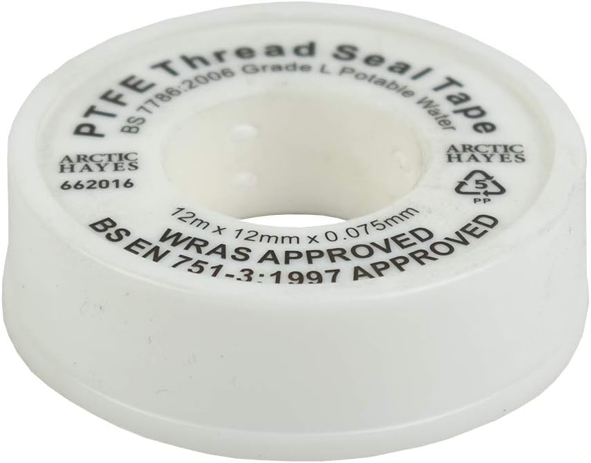 Arctic Hayes 662016 Standard PTFE Tape 12m 12mm Virgin PTFE