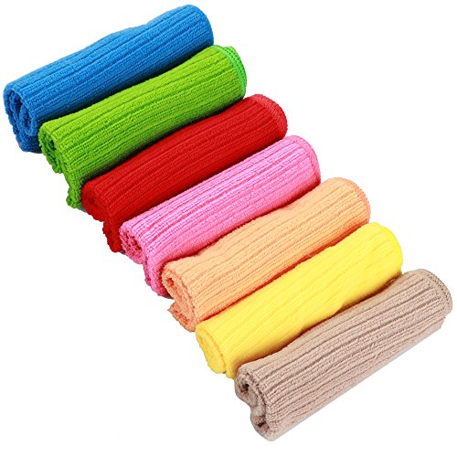 image for Fani Microfiber Cleaning Cloths Multi Colors Soft Washcloth 7 Pieces H