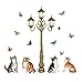 Cat And Butterfly with Lamppost Colorful Garage Door Magnets - 15 Pc Set