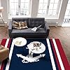 Advancey Indoor High-Low Area Rug 2'x3'Nautical Navy Blue Anchor with Red White Stripe Throw Rugs Runner for Entryway,Bedroom,Living Room