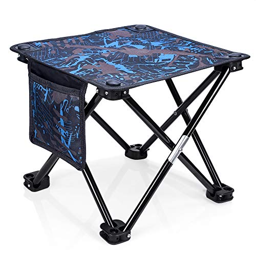 Mini Folding Stool, Portable Lightweight Outdoor Folding Chair with Carry Bag, 600D Oxford Cloth, Slacker Chair for BBQ, Camping, Fishing, Travel, Hiking, Garden, Beach,12.5″x12.5″x12.5″(Camouflage)