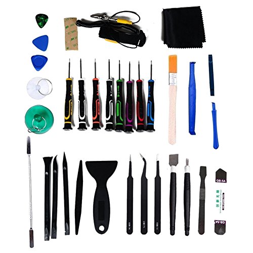 Click Here to See More Images SODIAL(R) 34 pcs Universal Screen Removal Professional Opening Repair Tool Kit Pry Tools Kit and Screwdriver Set for iPhone, Samsung iPad, Tablets and Laptop ect