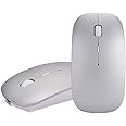 DINOWIN Bluetooth Mouse, 3.0 Portable Mouse with Rechargeable Wireless USB Mouse for Notebook, PC, Laptop, Computer,Windows/Android Tablet (Silver)