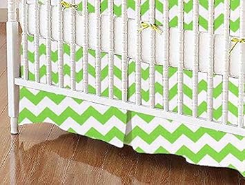Amazon Com Sheetworld Crib Skirt 28 X 52 Lime Chevron Zigzag Made In Usa Crib Bed Skirts Baby