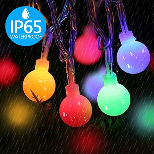 45 ft 80 LED Globe Fairy Lights with 8 modes Remote Control, Battery Powered OR USB Charge Ball String Lights,Waterproof Bulb Fairy Lights for Home,Party,Christmas and Halloween.(Multi-color)