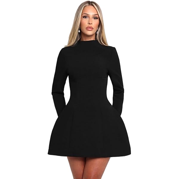 SOLY HUX Women's Wrap V Neck Bodycon Dress - Long Sleeve Ribbed Knit Mini Sweater Dress