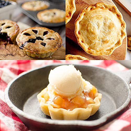 6 Pack(4 Inch) Round Mini Tart and Quiche Pan with Removable Loose Bottom, Non-stick Tin for Pie (Champagne Color)