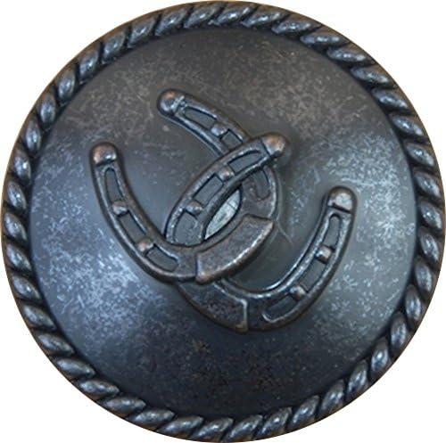 Set of 6 Horseshoes with Rope Drawer or Cabinet Pull Knob (Oil Rubbed Brass)