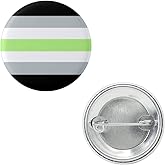 Agender Pride Flag Pin 1.5” Round Circle Shape Metal Button Pin Badge Pinback 1.5 inch Pin 38 mm 3.8 cm
