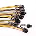 LEBOO [8PCS-6 PIN PCIe Express to PCIe 8 (6+2) PIN(27.5 Inch) New18AWG 6pin to 8pin Male to Male Cable for GPU/PSU Breakout Board,GPU Open Rig Mining Ethereum ETH Devices(with 6 Nylon Cable Ties)