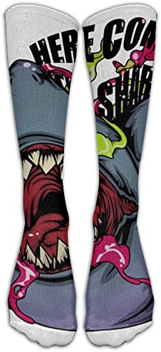 Shark Comfortable Novelty 78% Cotton / 20% Nylon / 2% Spandex Volleyball For Women Or Man Knee Length Socks Knee High Sport Sock