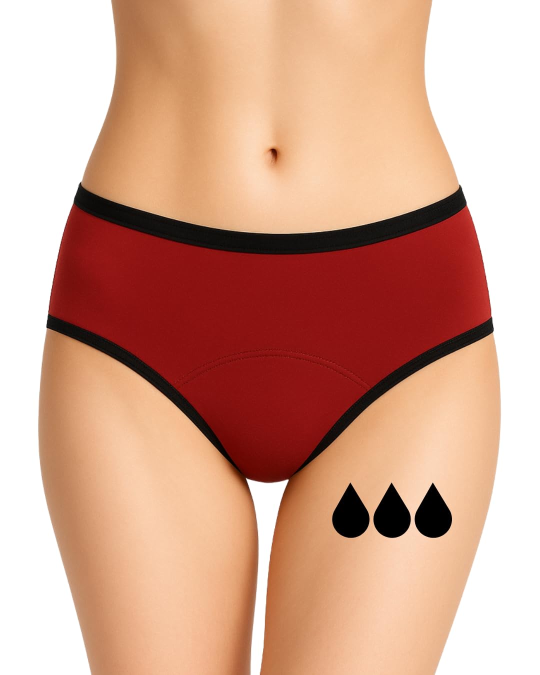 NoBlood Period Pants Heavy Flow for Women and Teenage Girls - Washable - Cotton - Eco-friendly - Menstrual Underwear - Absorbent Periods Undies - Womens Teens Girl (Red-Mohina, M) — image 1