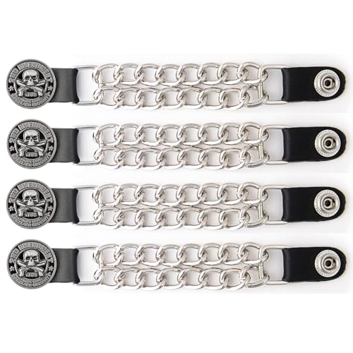 Milwaukee Leather Biker Vest Extender Set - 4 Piece Double Chain Extenders with…