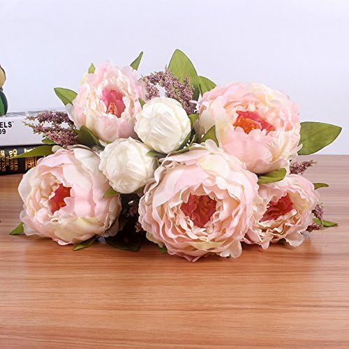 iDONO 7 Heads/Bunch New.Silk / Simulation / Artificial flower Peony flower bouquet for wedding table accessory home decoration Color:light pink