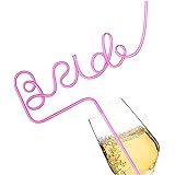 BrideStraw,Bachelorettee Party Straws,Pink Drinking Straw,Reusable Sipping Straw,Party Supplies for Bridal Showers, Engagemen