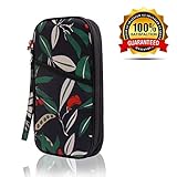 Travel Wallet Passport Holder Document Organizer Clutch Bag & Credit Card Bag, Security Pouch for Women (Black)