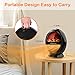 Space Heater - Bedroom Space Heater with 2 Heat Settings, Electric Space Heater with Tip-Over Shut Off, Oscillating Heater, Fireplace Heaters for Indoor Use, Low Noise, Flame Effect, M, Black