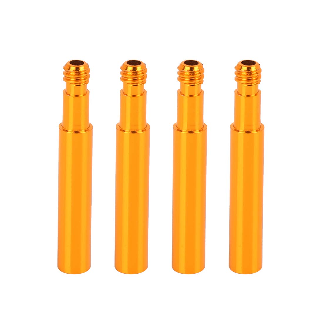 X AUTOHAUX 40mm Aluminum Alloy Bike French Type Valve Extender Gold Tone 4pcs