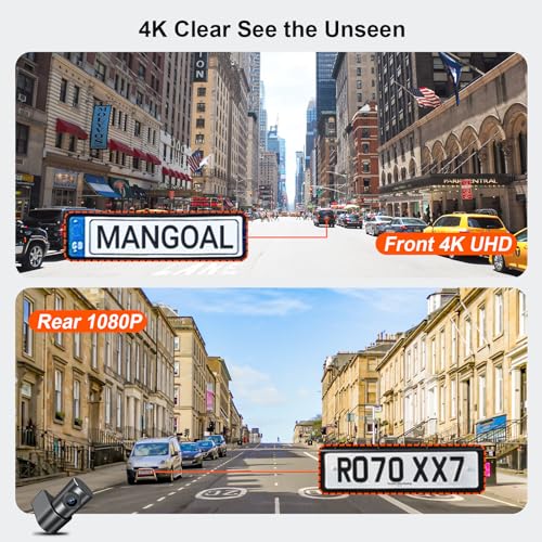 MANGOAL Dashcam 4K+1080P Front and Rear, OEM Look Dash CAM Car, Customized for Volvo XC60 2013 2014 2015 2016 2017 (Model A), T5 T6 Gen 1 Facelift Accessories, 128GB Card