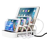 NEXGADGET Detachable Multi-Port USB Charging Station, 24W 4-Port USB Charging Dock (White)