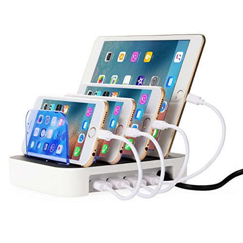 NEXGADGET Detachable Multi-Port USB Charging Station, 24W 4-Port USB Charging Dock (White)