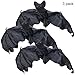 ATDAWN Halloween Hanging Bats, Nylon Hanging Bats, Realistic Looking Spooky Bats, Flying Bats Halloween Decoration, 3 Pack