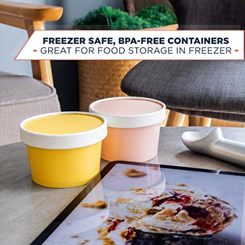 Glowcoast Ice Cream Containers With Lids 6 oz (Mini Pint, 30 set) Ice
