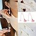 ERAWAN Women Fashion Gold Silver Plated Crystal Flower Drop Dangle Long Chain Earrings EW sakcharn (Black)