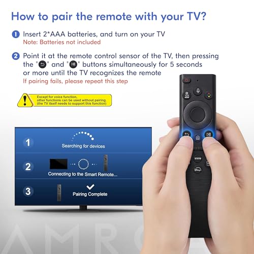 AMROAH Remote Control Replacement for Samsung Smart TV with Voice Control, Compatible with Frame, Curved, Crystal UHD Models 2019–2026