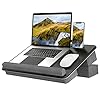 Portable-Laptop-Tray-with-PocketsSlotHandleKlearlook-Height-Adjustable-Waterproof-PVC-Leather-Lap-Desk-with-CushionWrist-PadBed-Sofa-Lap-Table-with-Phone-Tablet-Holder-forNotebook-up-to17-Small Adjustable Lap Desk with Pockets&Slot&Handle-Klearlook PU Leather Height Adjustable Waterproof Lap Desk,Portable…