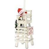 Santa Lifeguard Chair Ornament - 5-Inch Nautical Christmas Decor